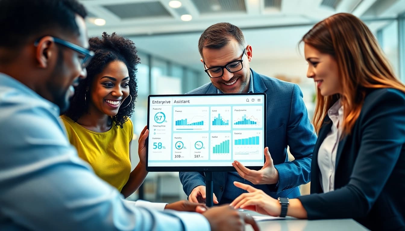 Enhance productivity with enterprise assistant platform features displayed in a professional setting.