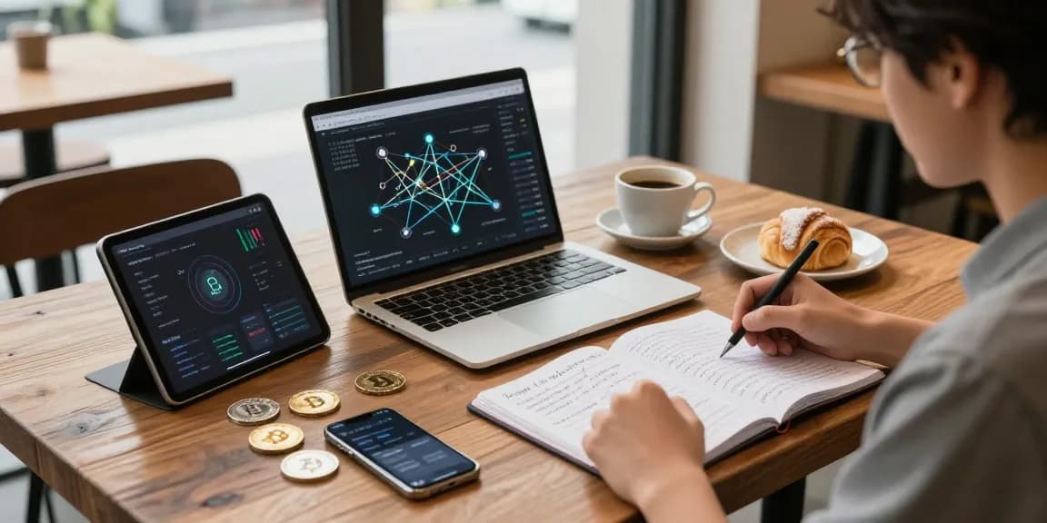 Active research at a cloud mining site with blockchain analysis tools and crypto coins.