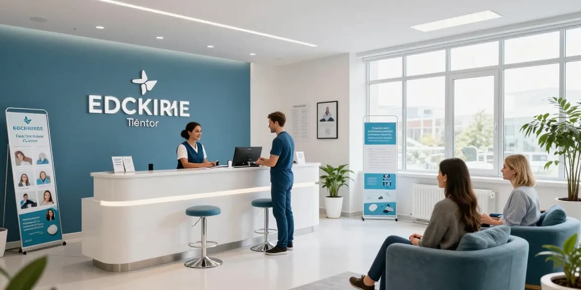 Hair transplant Turkey - modern clinic reception area showcasing patient care.