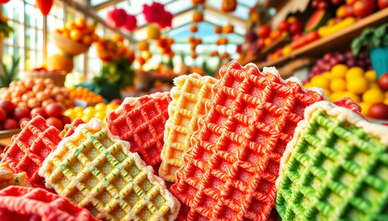 Bekijk wafel katoenen stof in kleurige ontwerpen, geschikt voor uiteenlopende creatieve projecten.