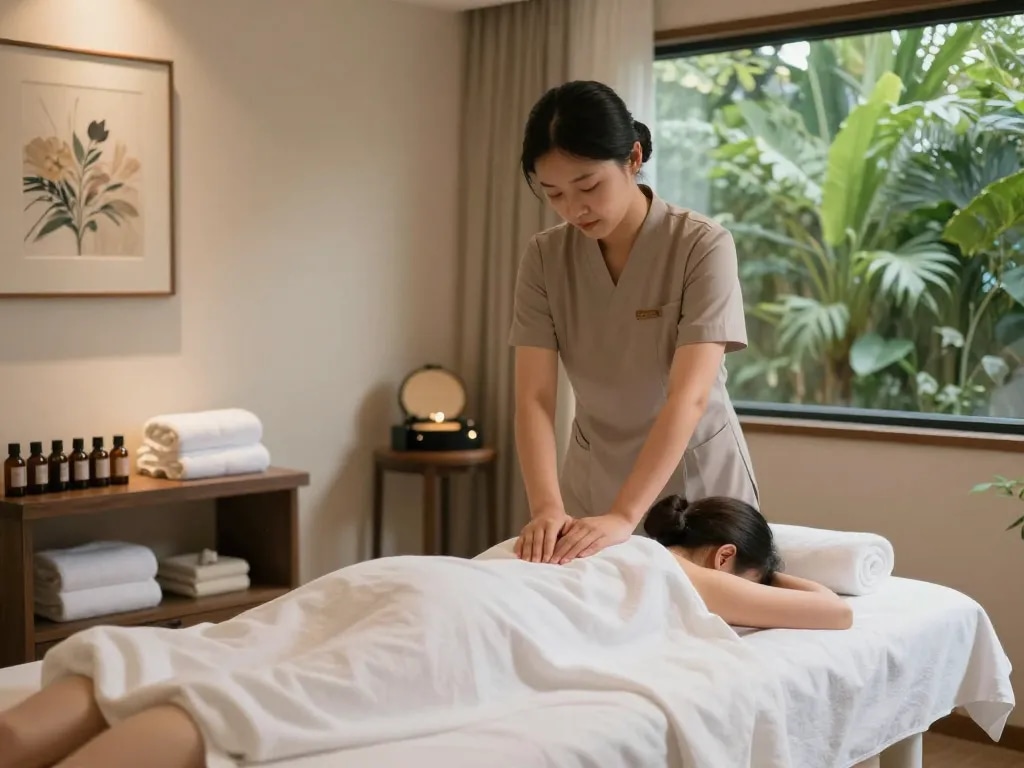 Relaxing Swedish massage scene demonstrating 강남스웨디시 therapy in a serene spa.