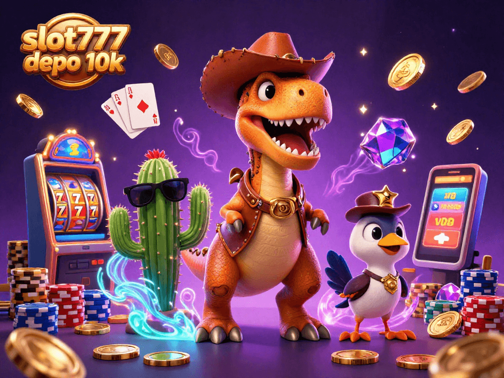 Play thrilling games at slot777 depo 10k with vibrant characters and dynamic casino elements.