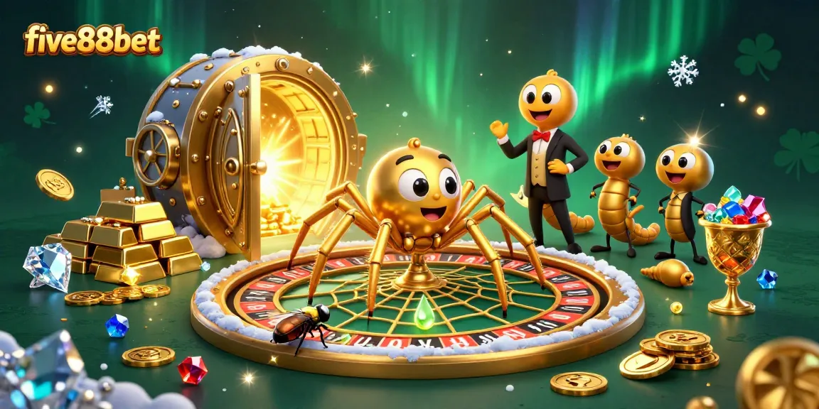 Engage in the thrilling gambling world of five88bet with colorful casino characters and treasures.