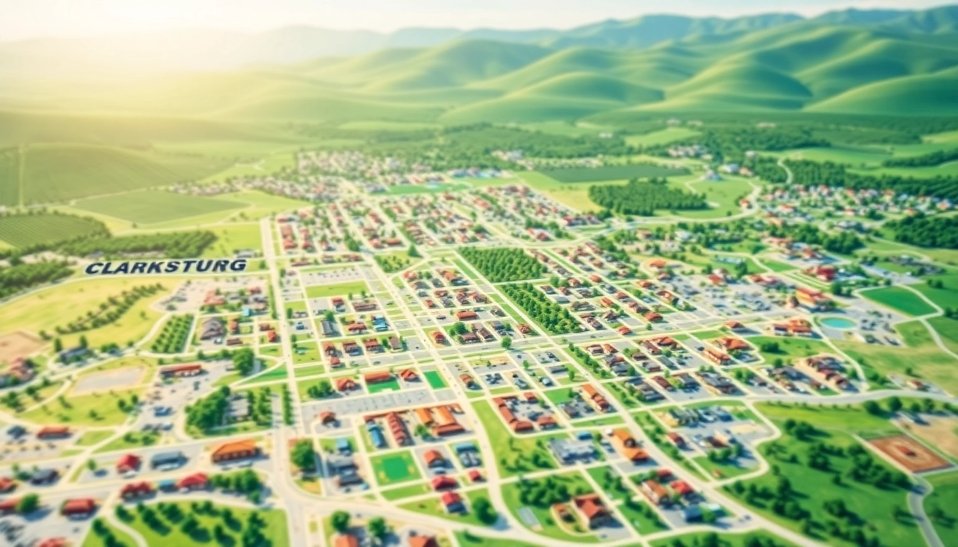 Clarksburg California map showcasing landmarks and community areas.