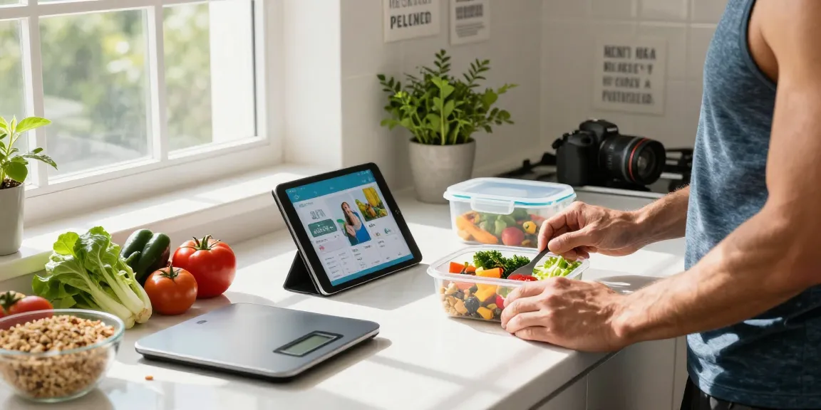 Healthy cooking with best AI macro tracker in a vibrant kitchen