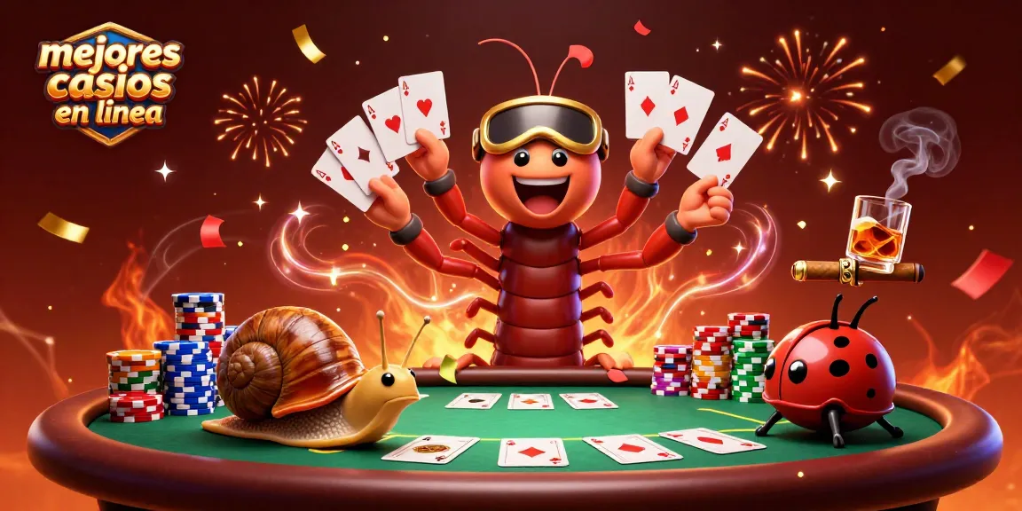 Disfruta los mejores casinos en línea con nuestro emocionante dealer de cartas en esta ilustración vibrante.