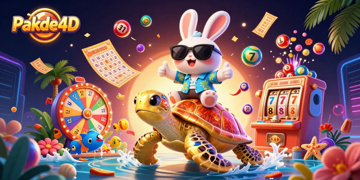Experience thrilling Pakde4D moments with lucky rabbit and sea turtle amidst lottery excitement.