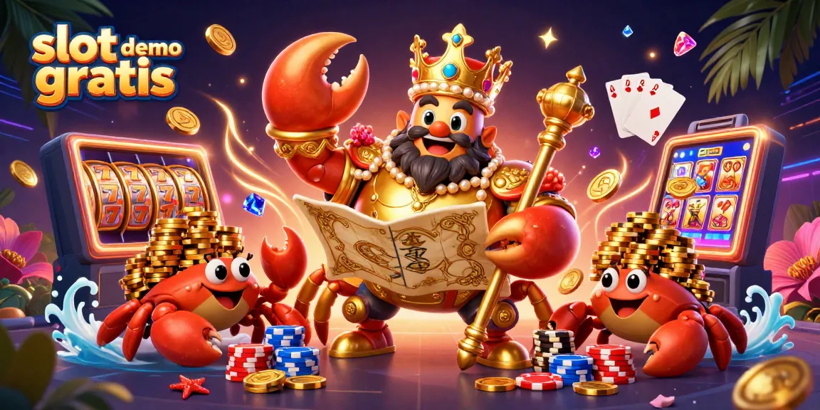 Experience the excitement of slot demo gratis with vibrant 3D illustrations showcasing dynamic casino elements.