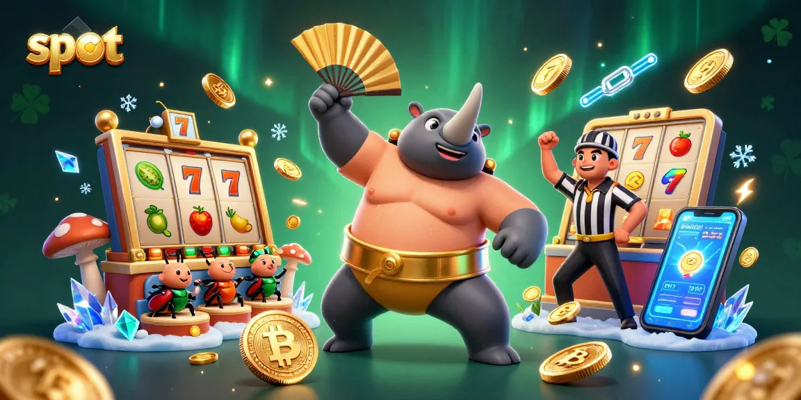 Spin vibrant slot reels and golden coins with cartoon beetles in a casino atmosphere.