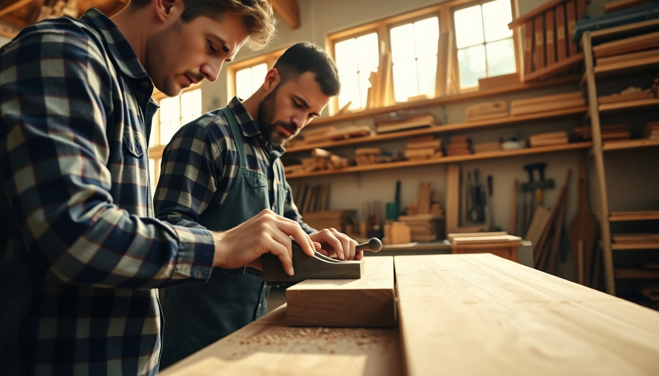 Engaged carpenter demonstrating skills in a carpentry apprenticeship workshop.
