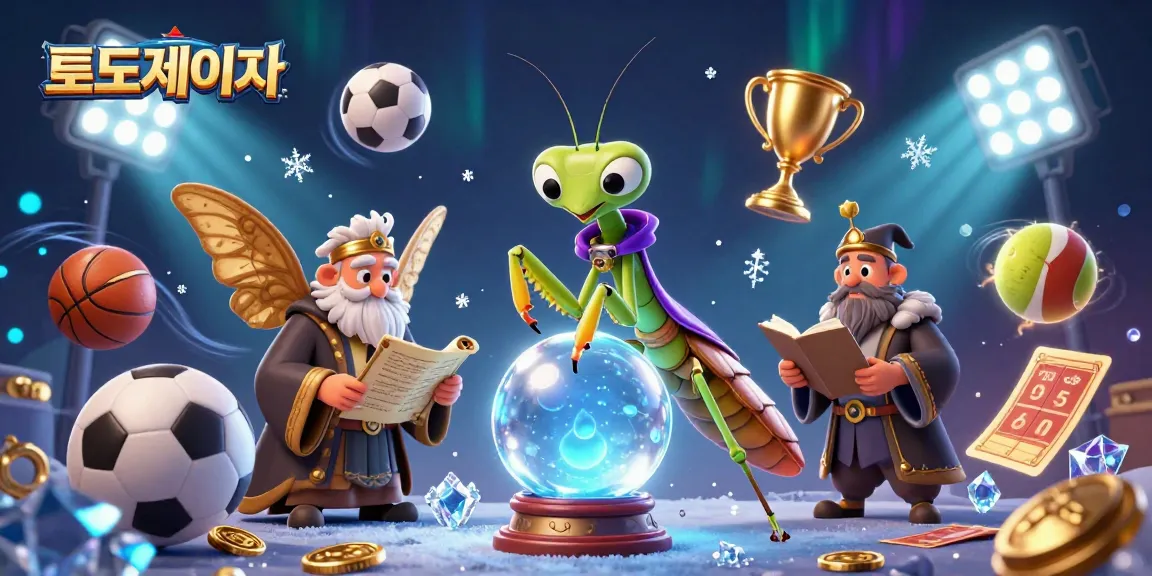Engaging 토토사이트 scene with a fortune teller and sports elements, showcasing dynamic betting activities.