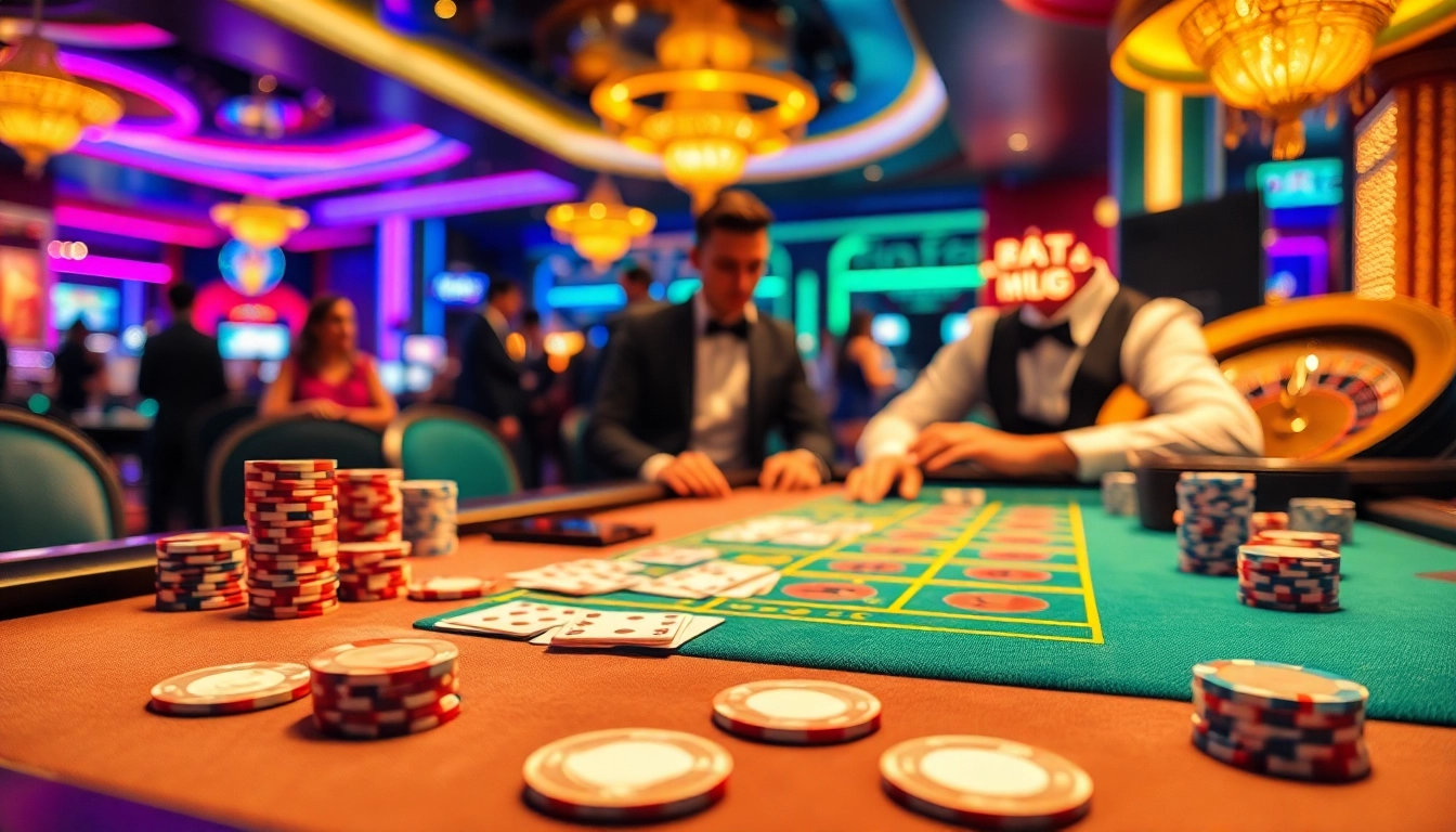 Main game table of bbni4d casino with vibrant colors and exciting atmosphere.