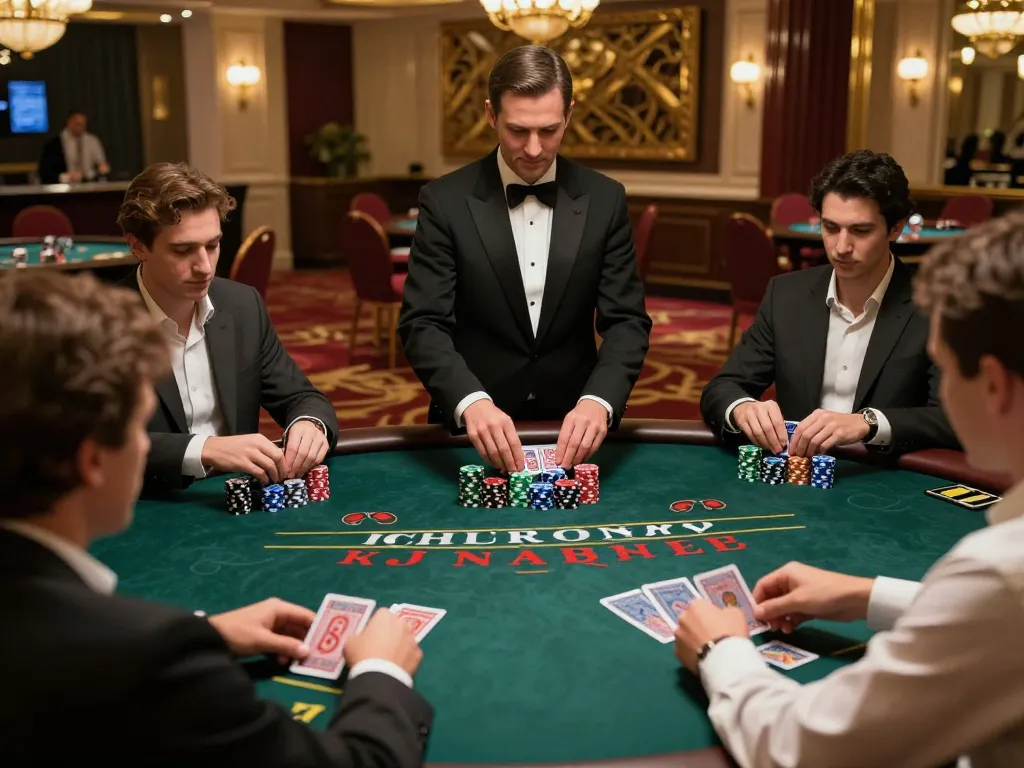 Engaging players at the table showcasing ดูหนังใหม่ strategies in an upscale blackjack game.