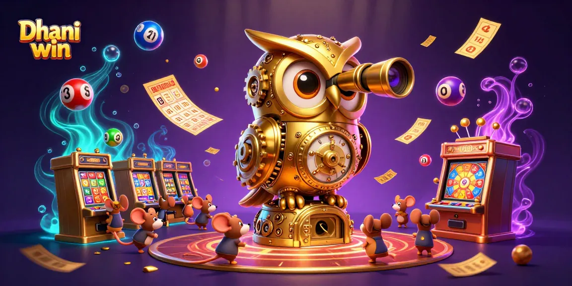 Dhani win players engage in thrilling lottery and slot excitement in a vibrant casino scene