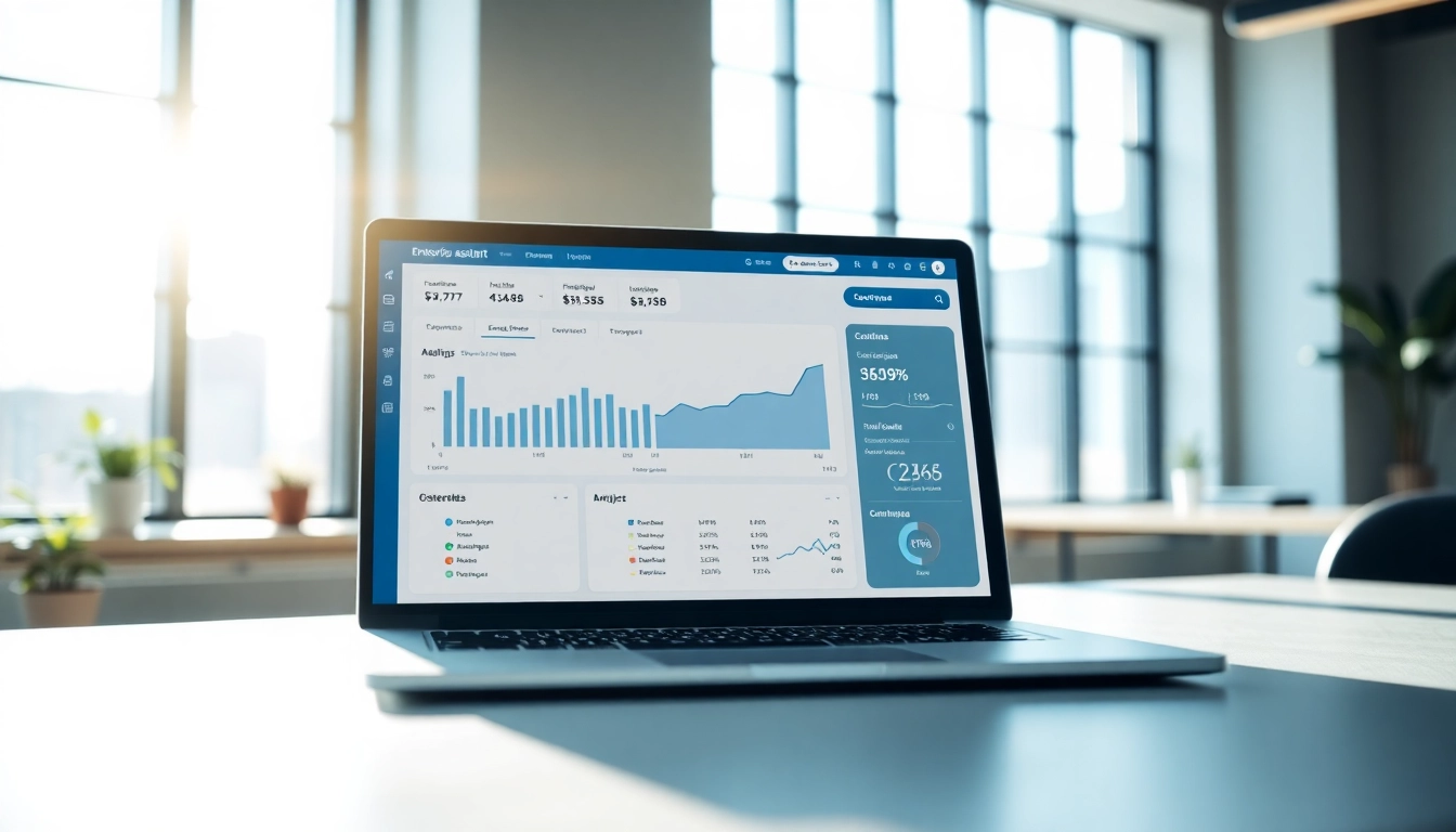 Showcasing an enterprise assistant platform interface on a laptop, illustrating productivity and modernity.