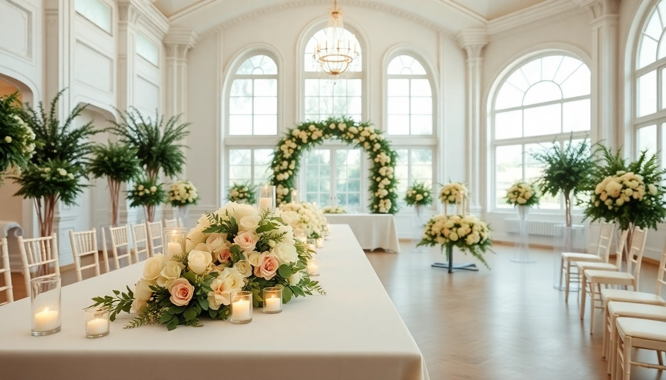 Stunning Wedding Event Space Jacksonville decorated for a romantic ceremony with pastel colors.