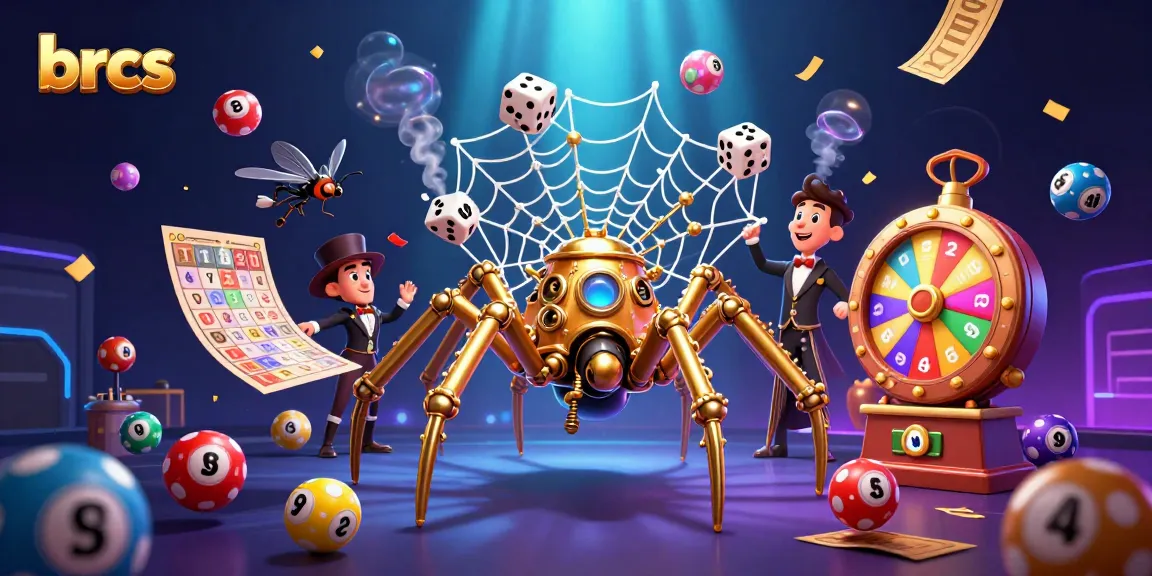 Spin the reels at brcs, featuring a steampunk spider and vibrant casino elements in action.
