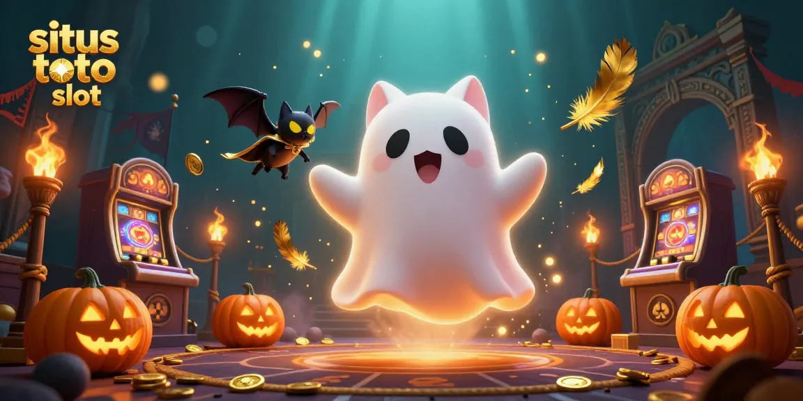 Experience thrilling spins at situs toto slot with a whimsical ghost cat and glowing poker symbols!
