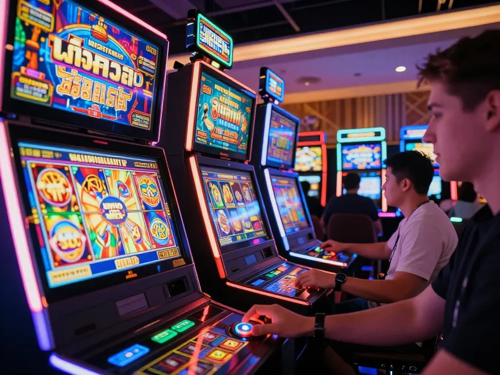 Engaging players experiencing the excitement of สล็อต in a vibrant casino atmosphere
