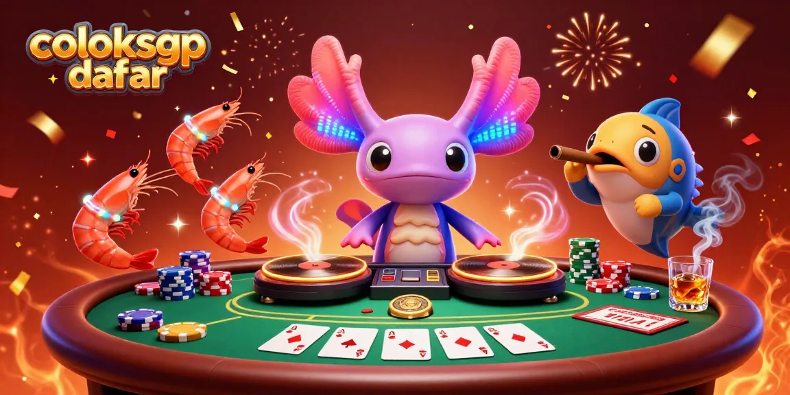Experience vibrant action at the coloksgp daftar casino scene with dynamic characters and poker elements.