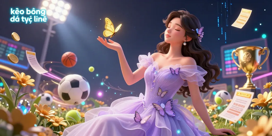Place bets with kèo bóng đá trực tuyến while enjoying a vibrant 3D sports illustration filled with action.