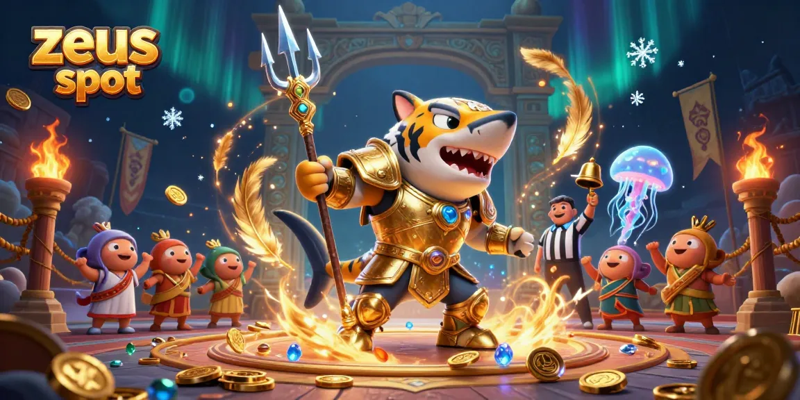 Spin and win with zeus slot in a dynamic underwater casino scene.