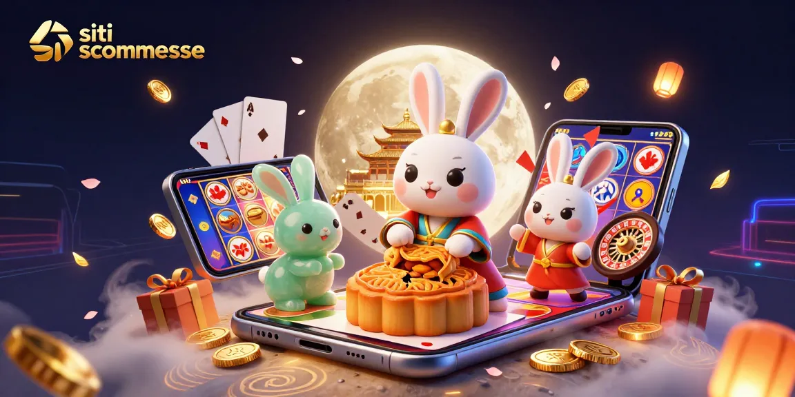 Gioca su siti scommesse con il coniglio lunare e i gettoni di poker tra foglie dorate.