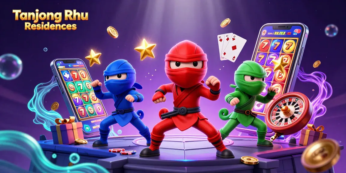 Tanjong Rhu Residences features energized ninja chameleons in a vibrant casino-themed scene.