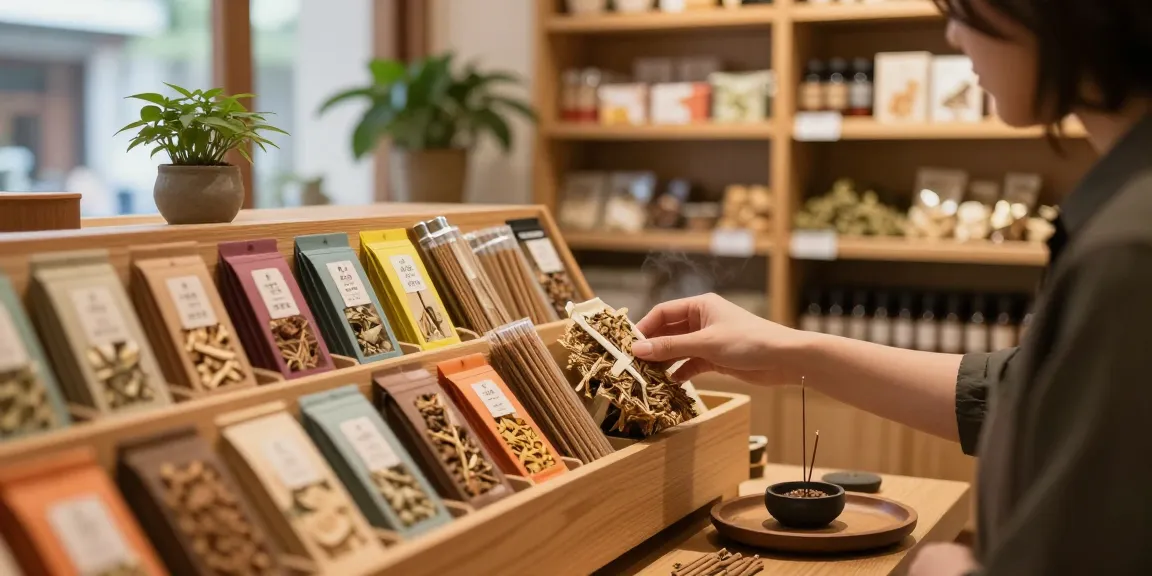 Explore our herbal-incense-online collection in a serene shop filled with aromatic scents and relaxing vibes.