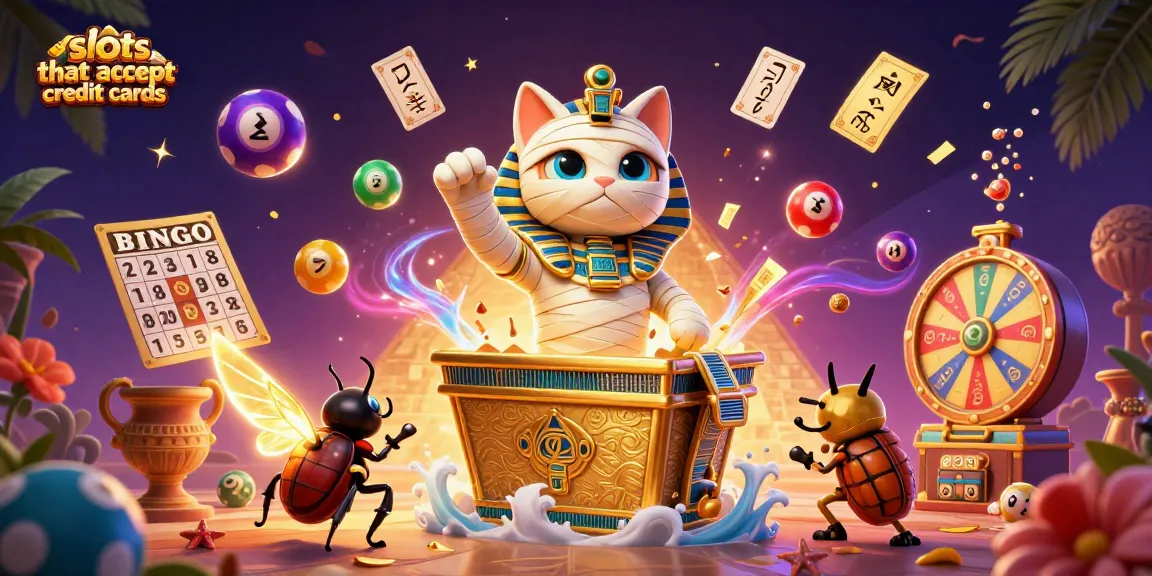 Experience thrilling slots that accept credit cards in an exciting 3D casino scene with vibrant gaming elements.