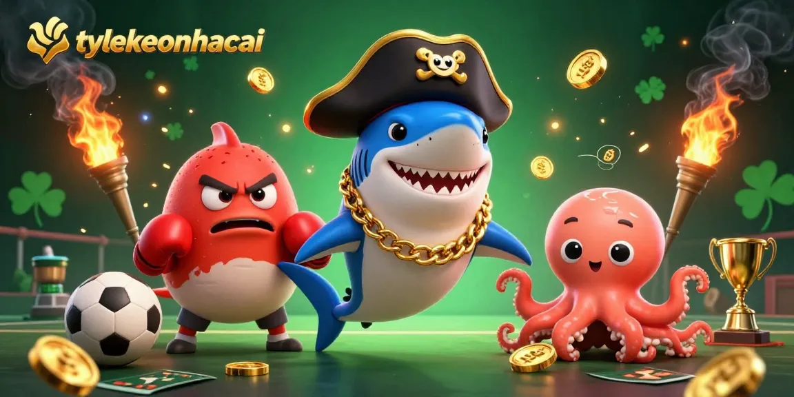 Enhance your sports betting experience with tylekeonhacai's vibrant casino scene featuring dynamic characters and elements.