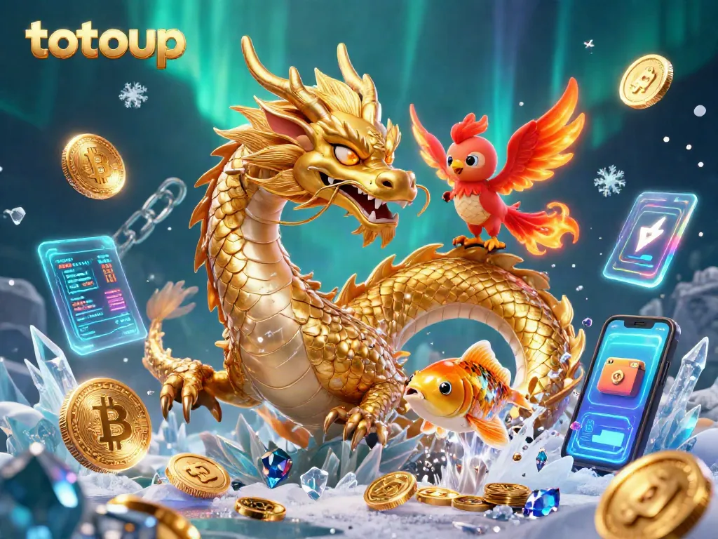Engage with the thrilling totoup experience as a fierce dragon and phoenix play amidst swirling coins.