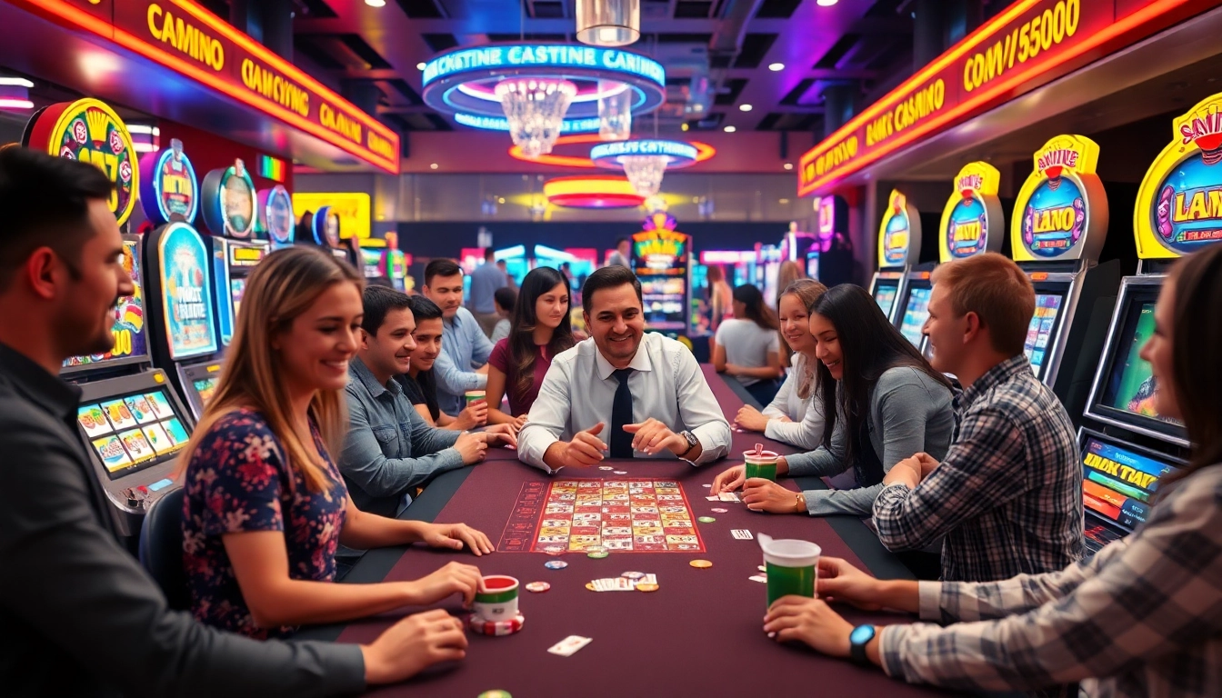 Player celebrating a win at a Non gamstop Casino Uk with vibrant lights and gaming options.