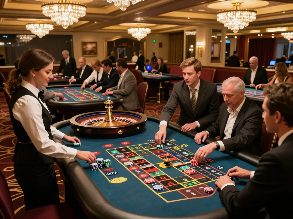 Experience the thrill of high-stakes gaming at TG88 casino with players placing bets at a vibrant roulette table.