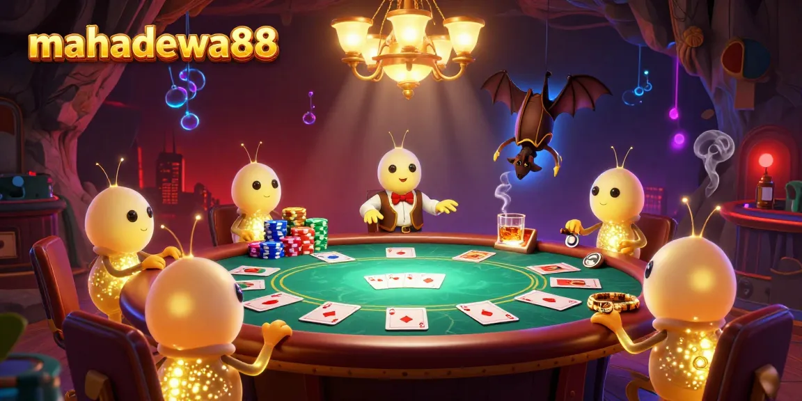 Experience the thrilling gaming atmosphere at mahadewa88 with vibrant glowworms illuminating a cave casino.