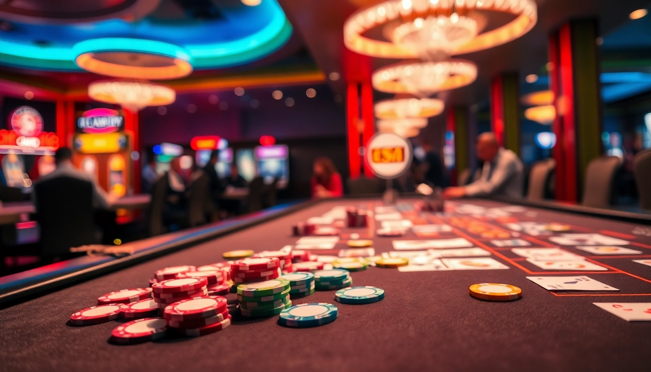 Erleben Sie den casino bonus ohne einzahlung neu an einem lebhaften Spieltisch mit bunten Chips.