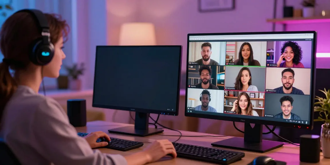 Live porn performers engaging with viewers in a vibrant webcam show setting.