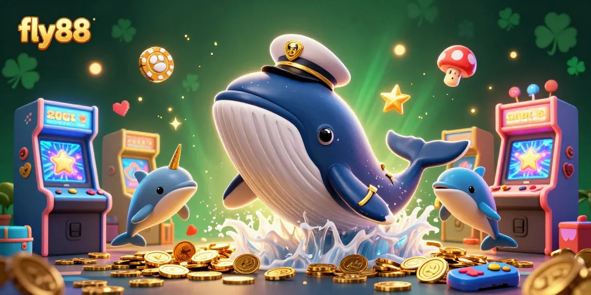 Experience the excitement of fly88 casino with a vibrant, dynamic 3D illustration featuring unique gambling characters in action.