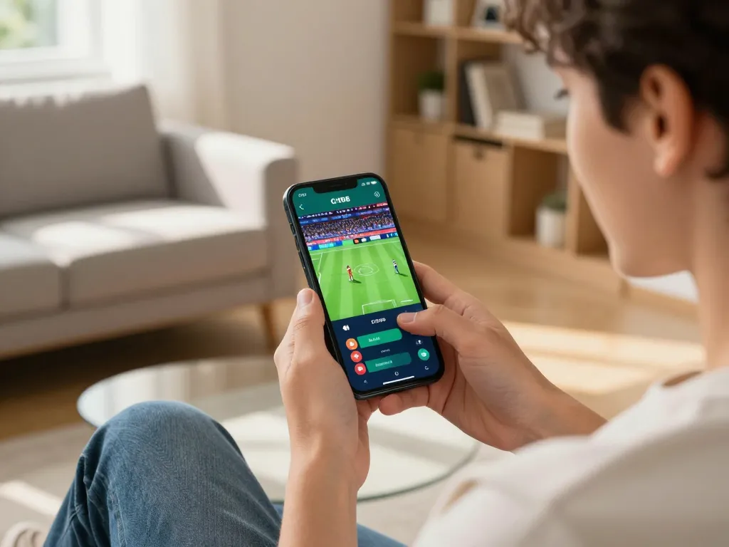 C168 đăng nhập on a mobile device showcasing betting excitement in a modern home.