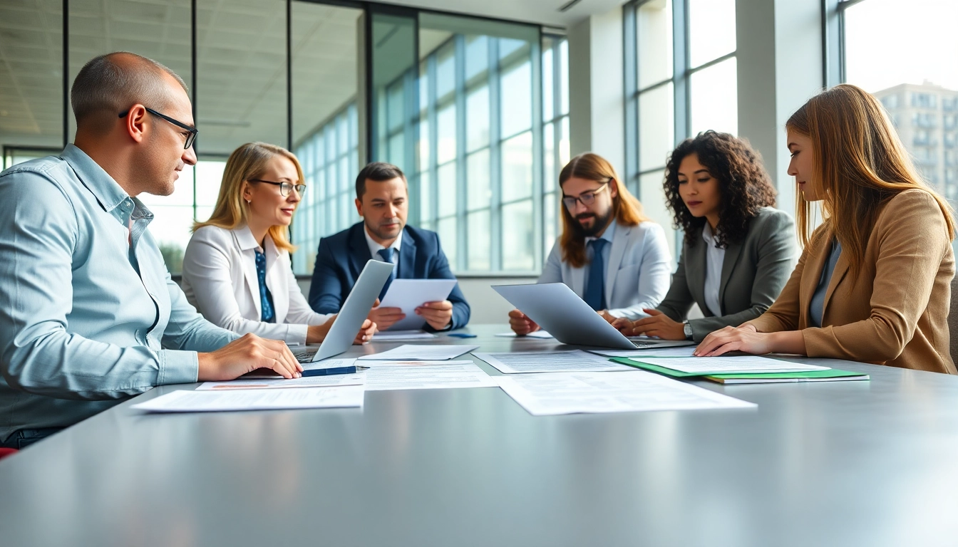 Teams collaborating on effective contract management strategies in a modern office.