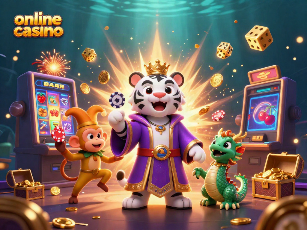 Experience thrilling gameplay at an online casino with vibrant characters and exciting elements.