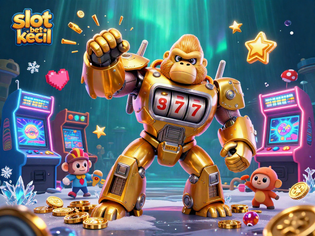 Engage in thrilling slot bet kecil action with our golden mech and vibrant game scene.