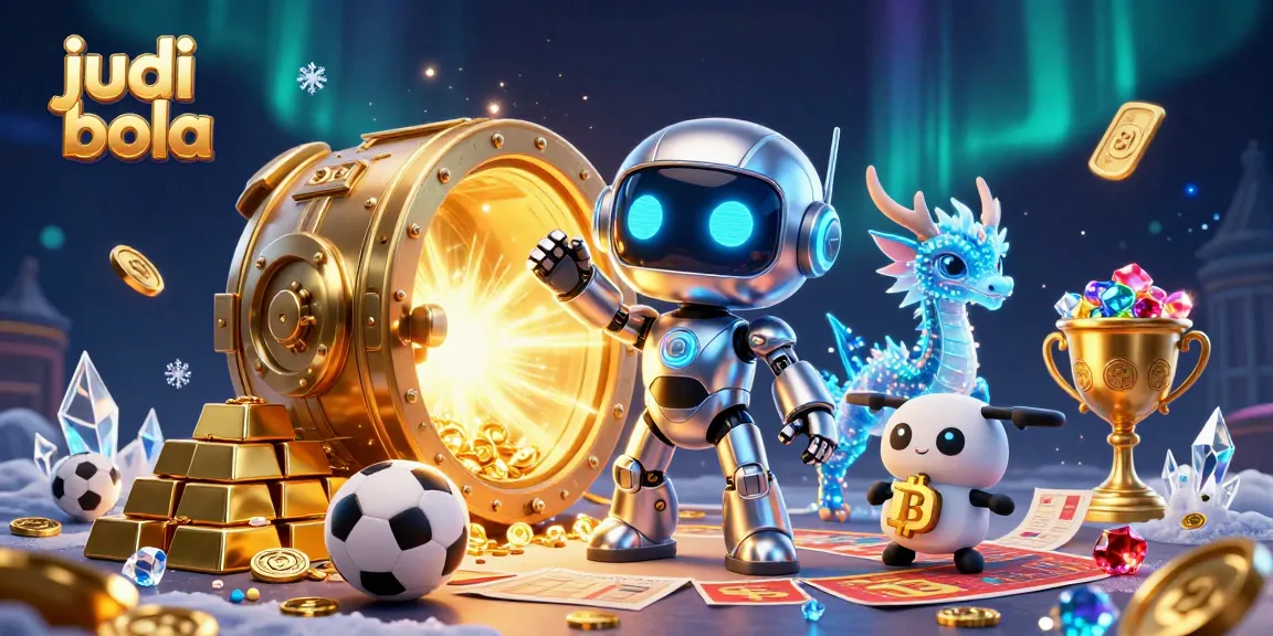 Engage in judi bola with a vibrant 3D scene featuring dynamic sports betting elements.