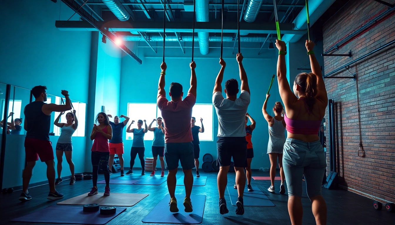 Resistance bands for pull-ups in action at a modern gym with diverse users.