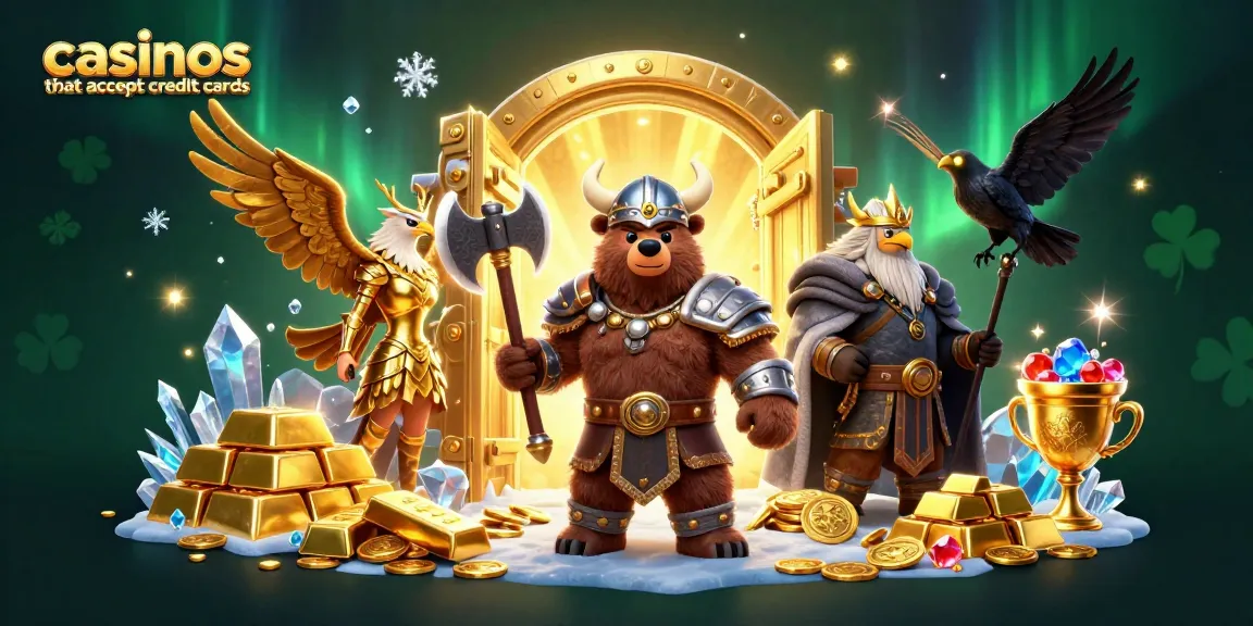 Experience thrilling gameplay at casinos that accept credit cards with our dynamic Viking scene.