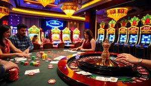 Rasakan sensasi kemenangan Datuk di meja permainan kasino mewah dengan chip poker berwarna-warni dan roda roulette.