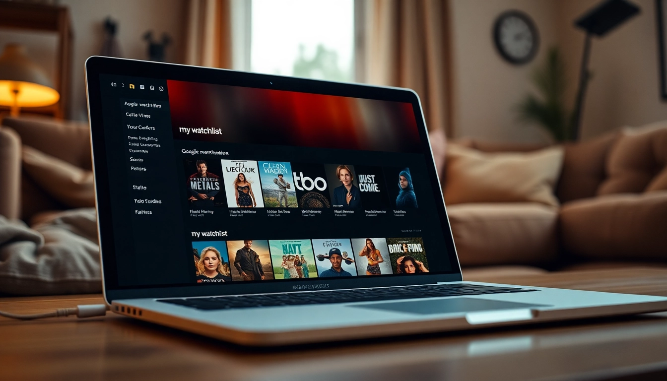 Manage your my watchlist (google watchlist) effortlessly on a sleek laptop interface in a cozy home.