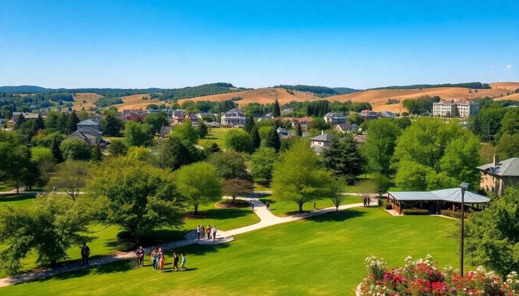 Clarksburg's vibrant community life in a lush park filled with families enjoying the outdoors.