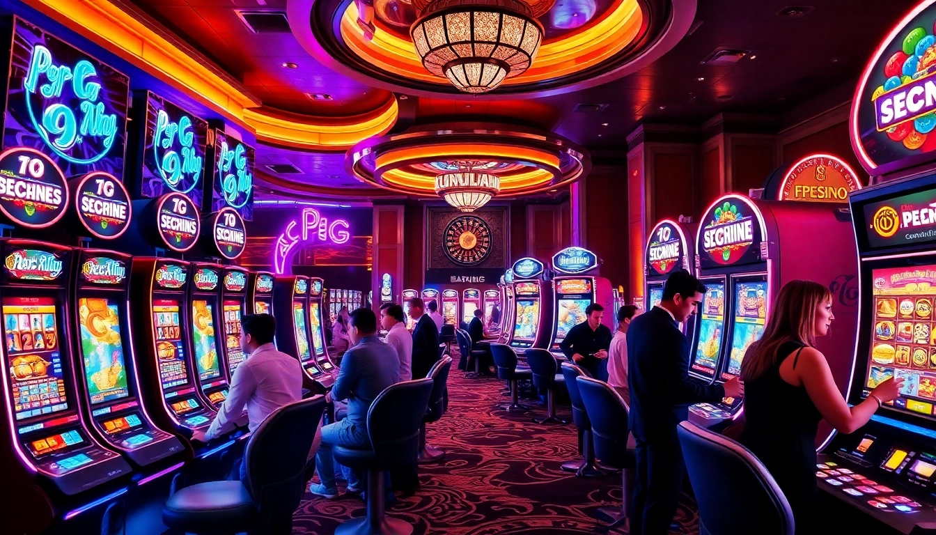 Engaging with PG slot machines in a vibrant casino setting filled with excitement.