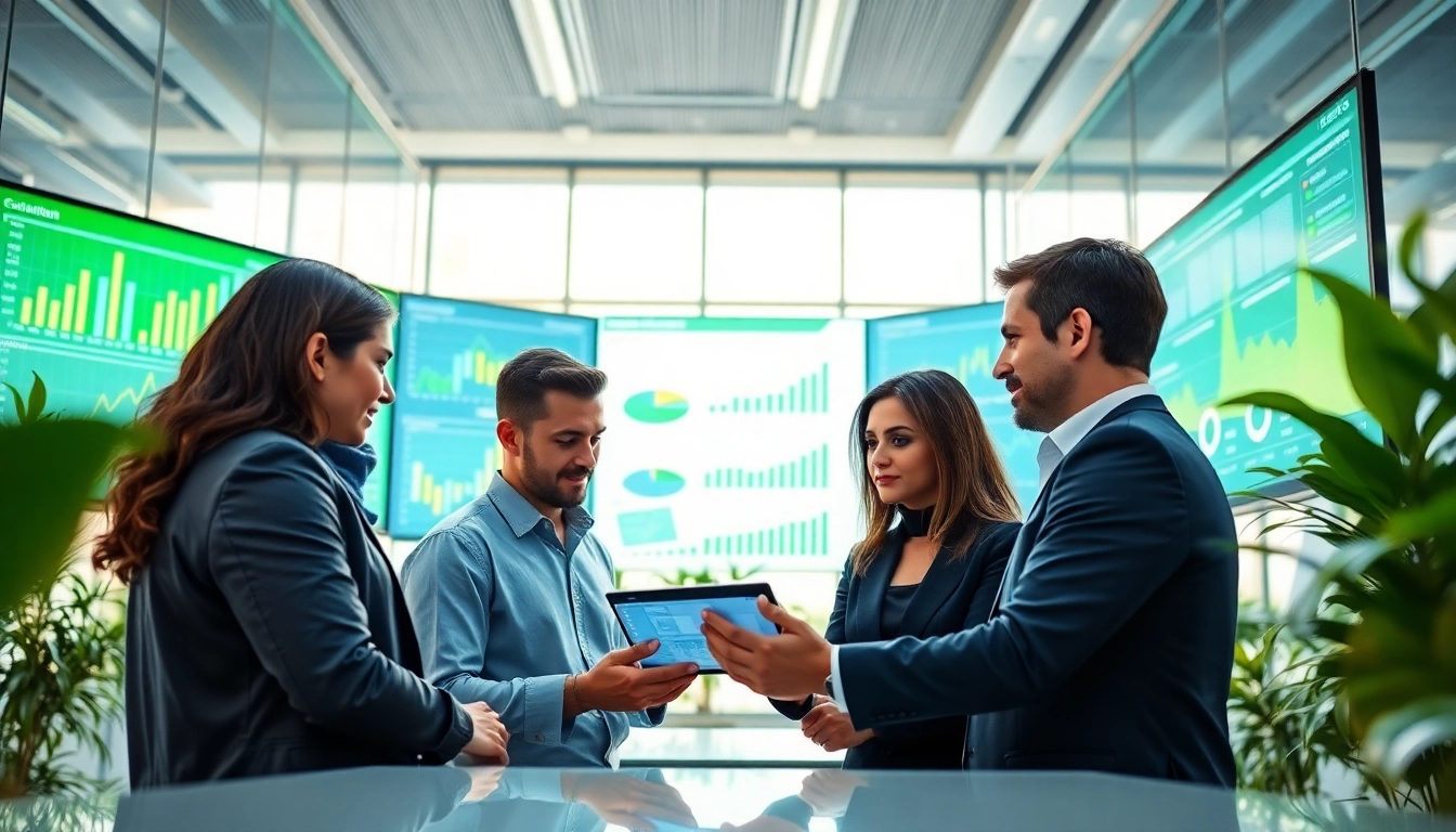 Engage with competitive intelligence faqs through a diverse team analyzing data in a modern office.